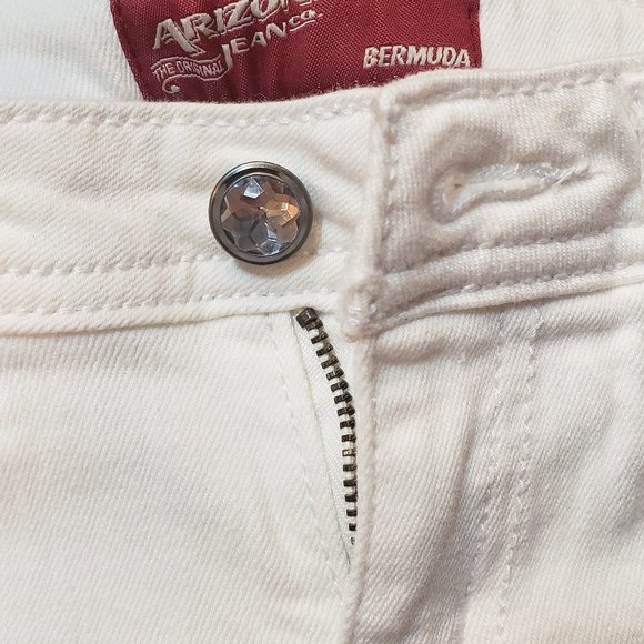 Arizona Jean Co Girls Bermuda Shorts  White  Size 8 - Picture 4 of 5